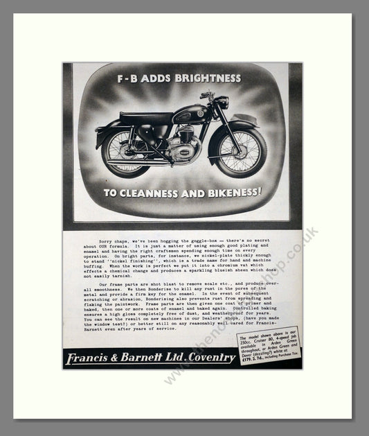 Francis-Barnett - Cruiser 80. Vintage Advert 1959 (ref AD67127)