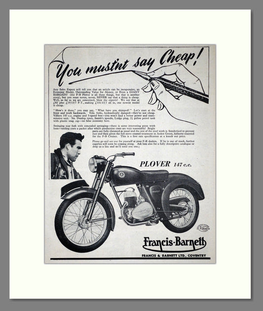 Francis-Barnett - Plover. Vintage Advert 1956 (ref AD67128)