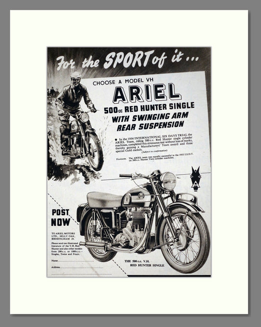 Ariel - Red Hunter. Vintage Advert 1954 (ref AD67172)