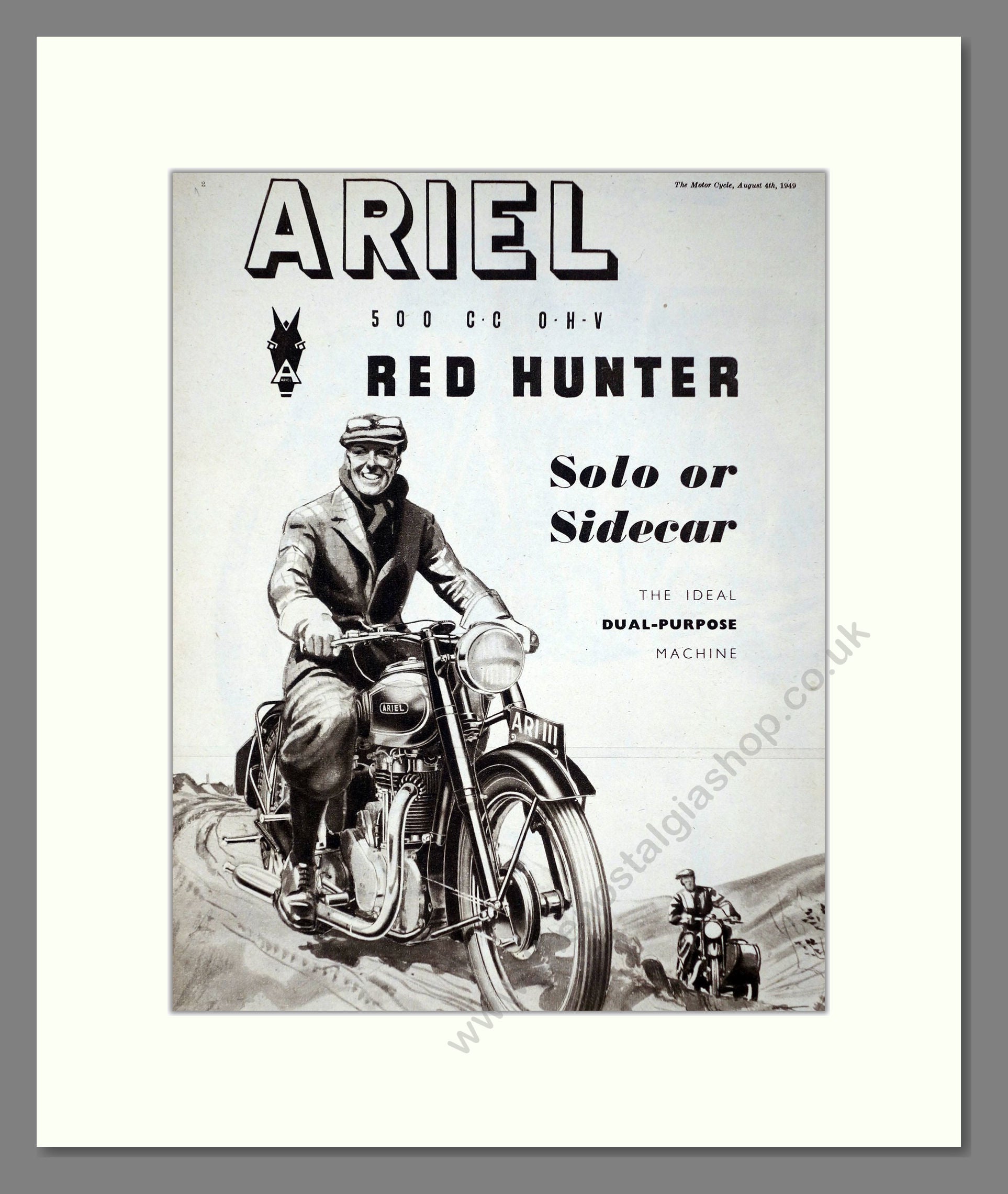 Ariel - Red Hunter. Vintage Advert 1949 (ref AD67173)