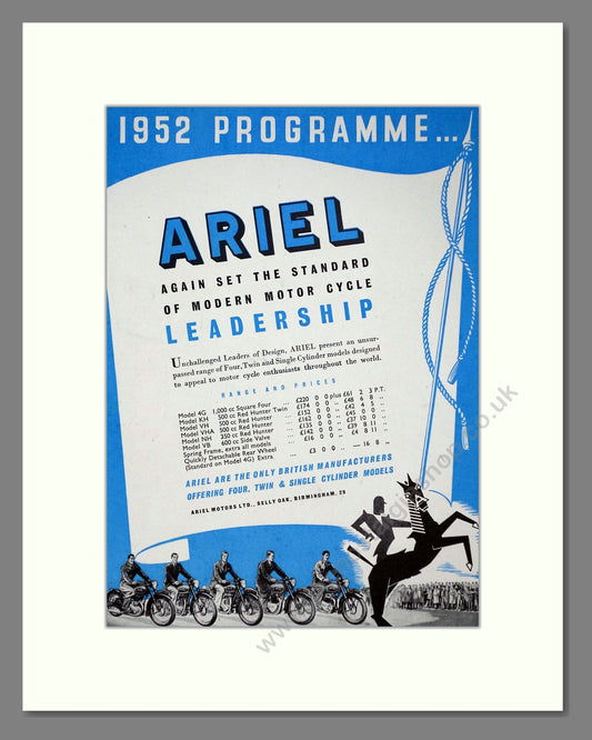 Ariel - Leadership. Vintage Advert 1951 (ref AD67175)