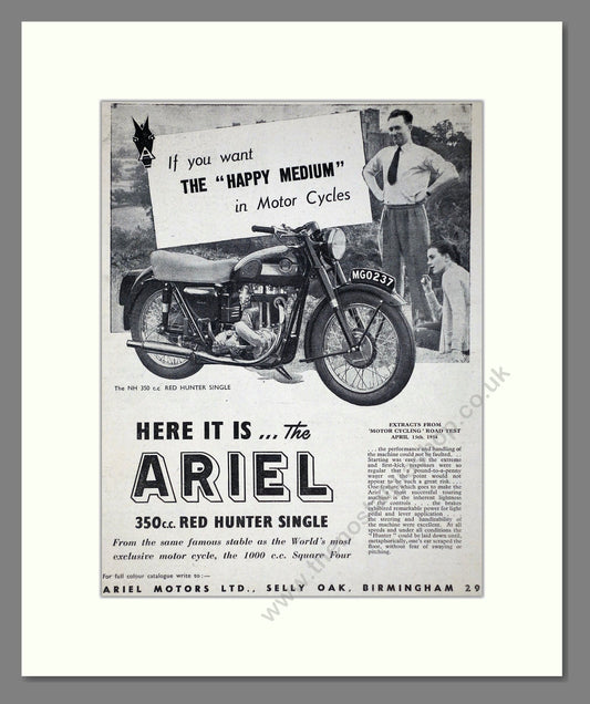 Ariel - Red Hunter. Vintage Advert 1955 (ref AD67179)
