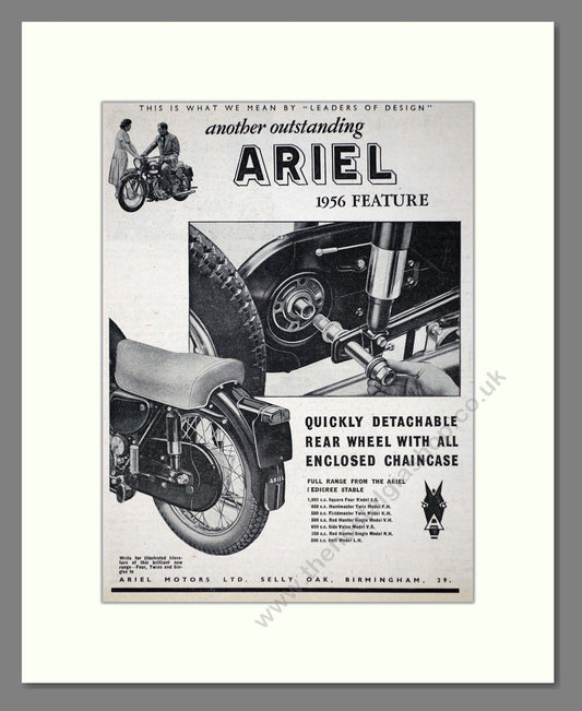 Ariel - Detatchable Rear Wheel. Vintage Advert 1955 (ref AD67180)