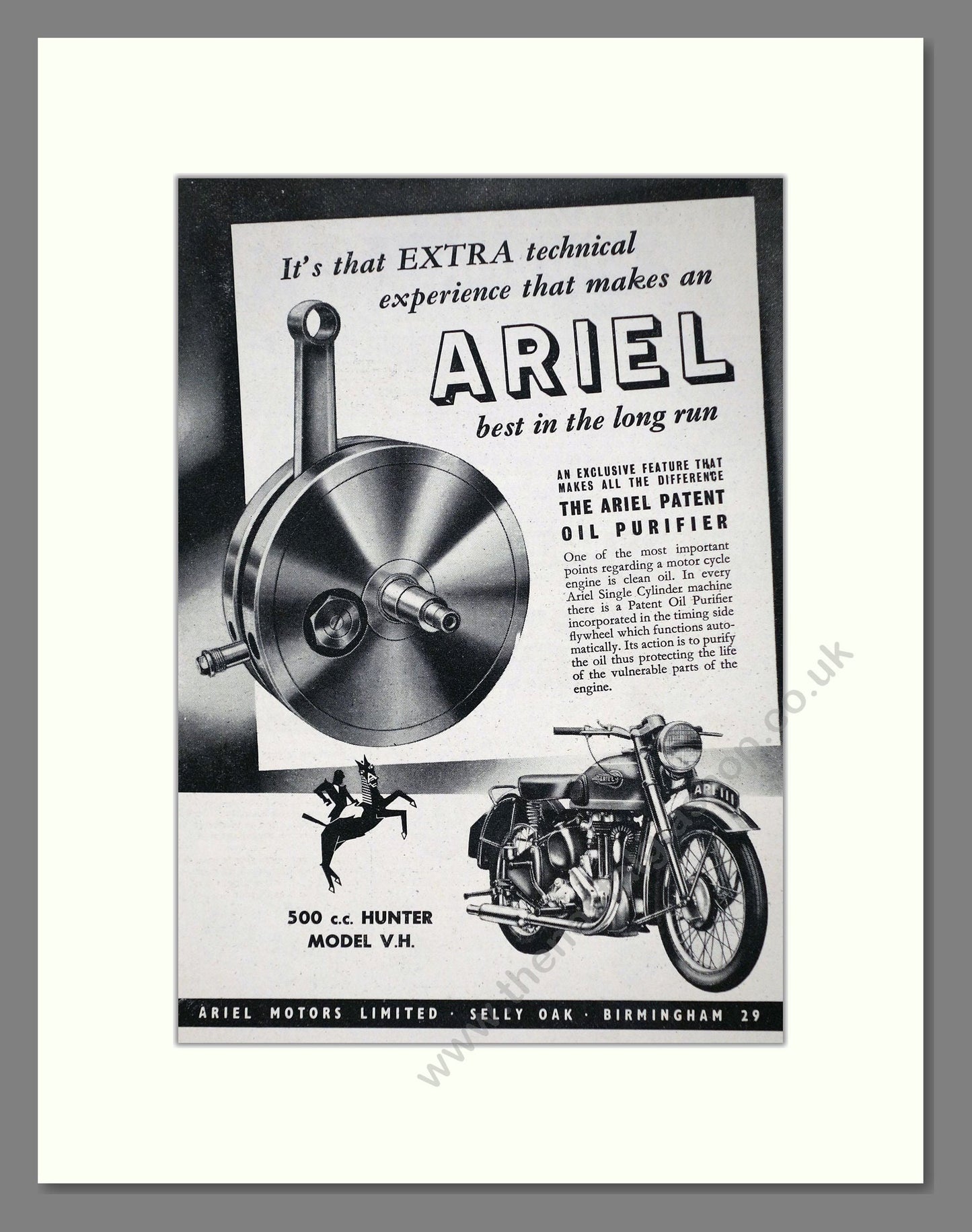 Ariel - Oil Purifier. Vintage Advert 1953 (ref AD67183)