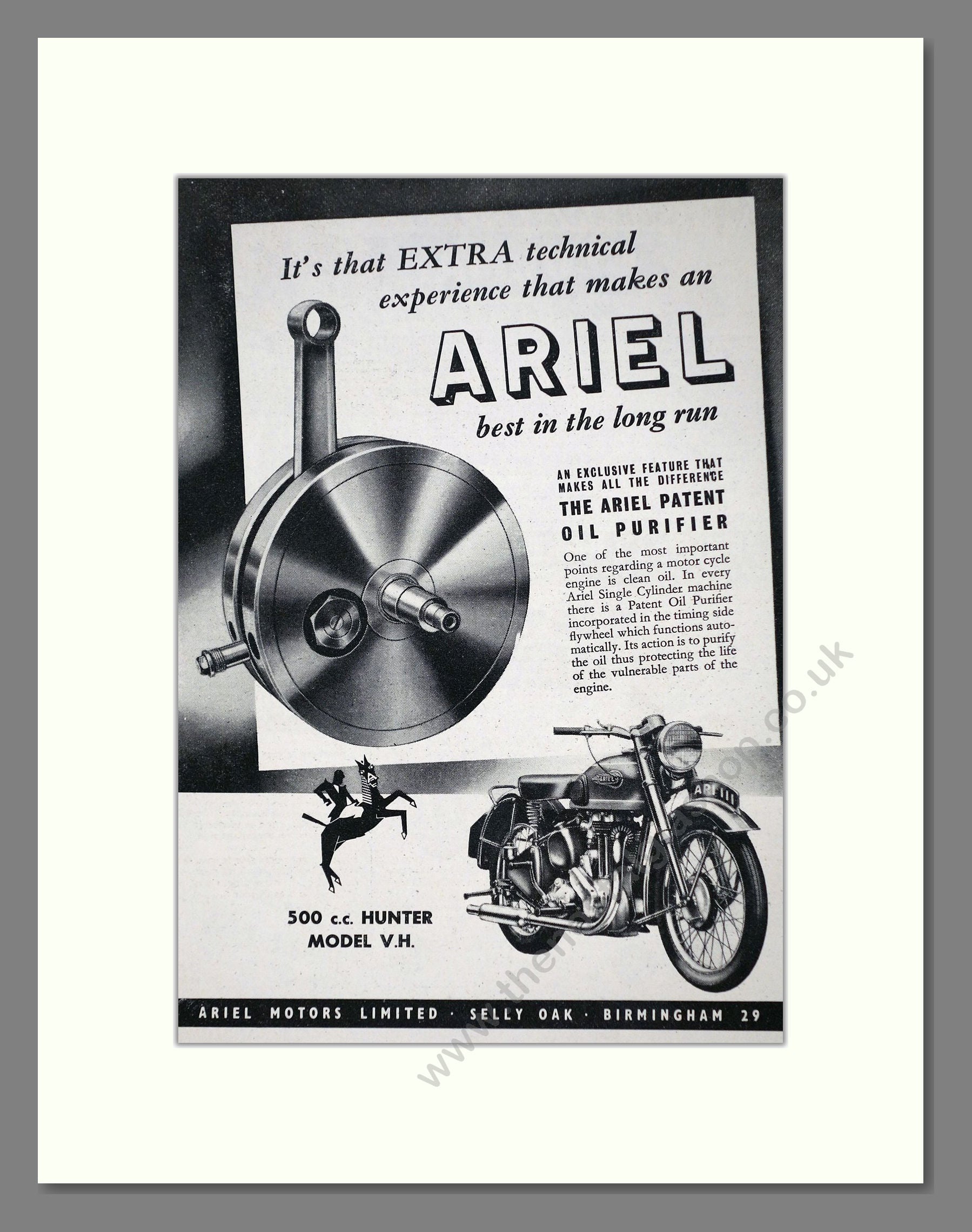 Ariel - Oil Purifier. Vintage Advert 1953 (ref AD67183)
