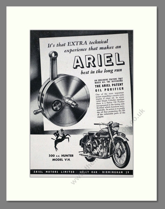 Ariel - Oil Purifier. Vintage Advert 1953 (ref AD67183)