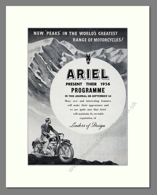 Ariel - 1956 Programme. Vintage Advert 1955 (ref AD67197)