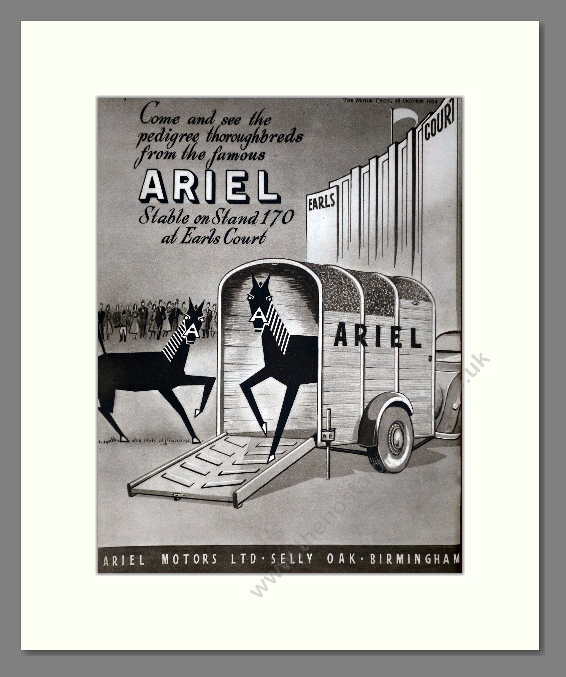 Ariel - Earls Court Show. Vintage Advert 1954 (ref AD67200)