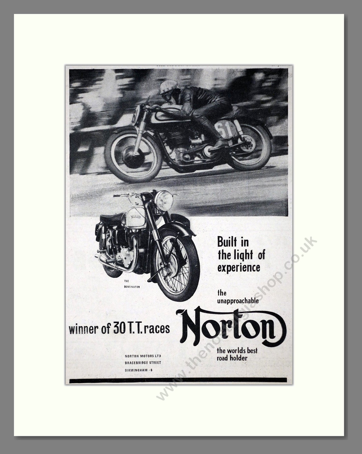 Norton - Dominator. Vintage Advert 1953 (ref AD67210)
