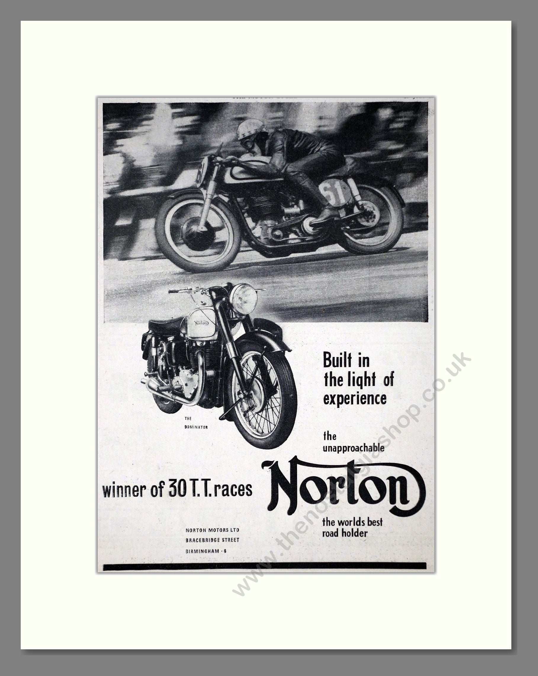 Norton - Dominator. Vintage Advert 1953 (ref AD67210)