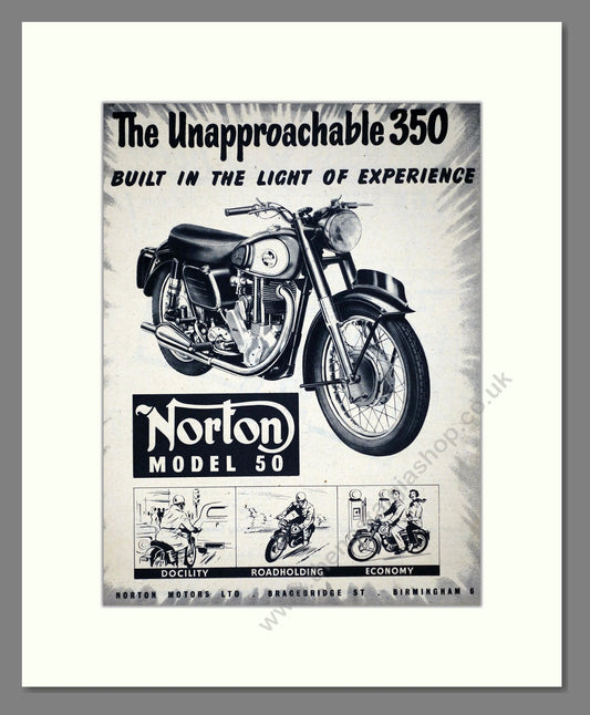 Norton - Model 50. Vintage Advert 1956 (ref AD67212)
