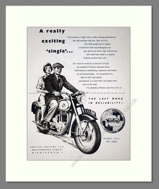 Norton - ES2. Vintage Advert 1956 (ref AD67213)