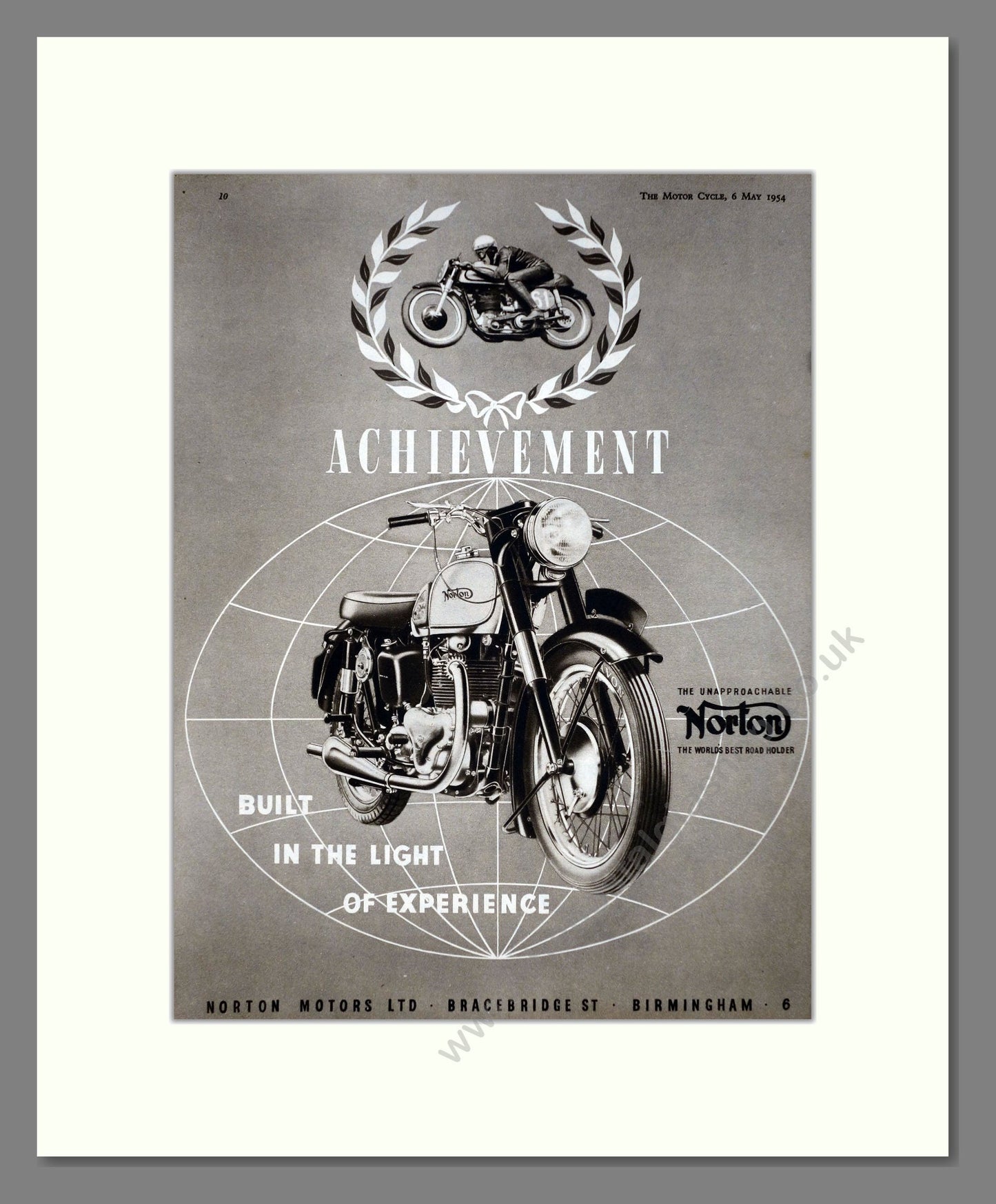 Norton - Achievement. Vintage Advert 1954 (ref AD67214)