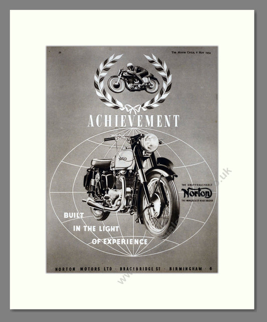 Norton - Achievement. Vintage Advert 1954 (ref AD67214)