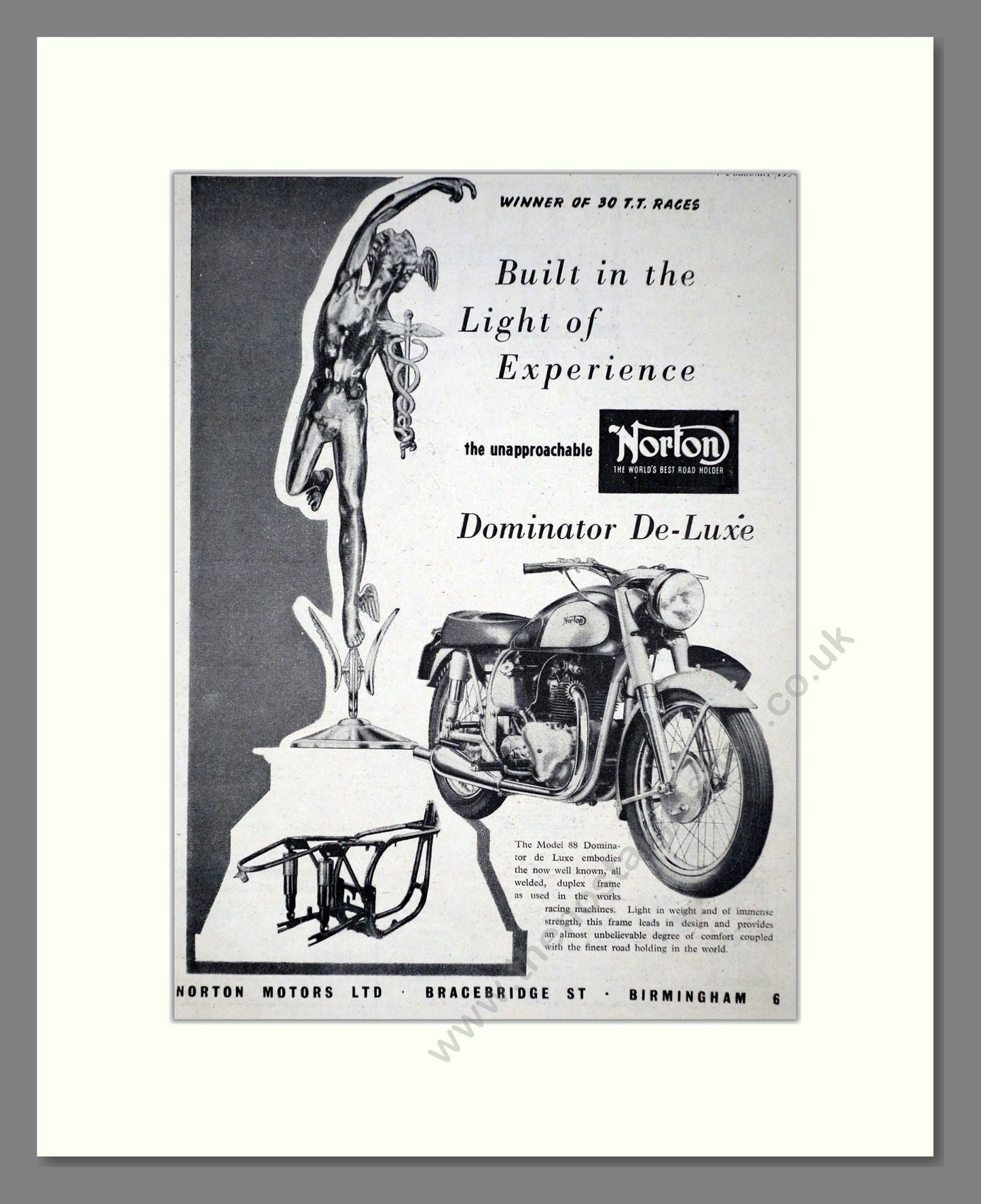 Norton - Dominator de Luxe. Vintage Advert 1954 (ref AD67216)
