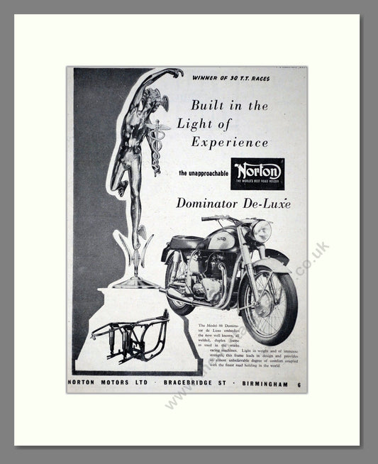 Norton - Dominator de Luxe. Vintage Advert 1954 (ref AD67216)