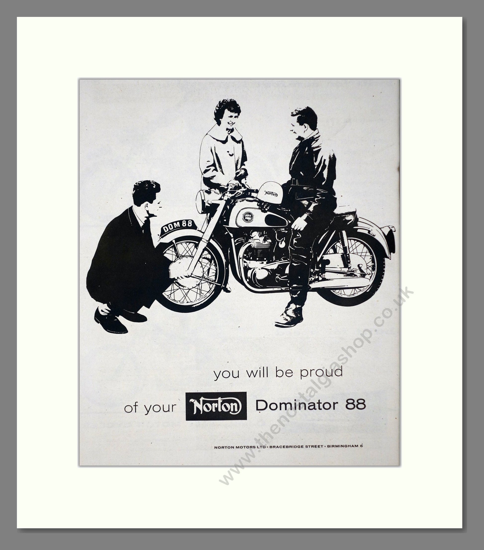 Norton - Dominator de Luxe 88. Vintage Advert 1959 (ref AD67218)