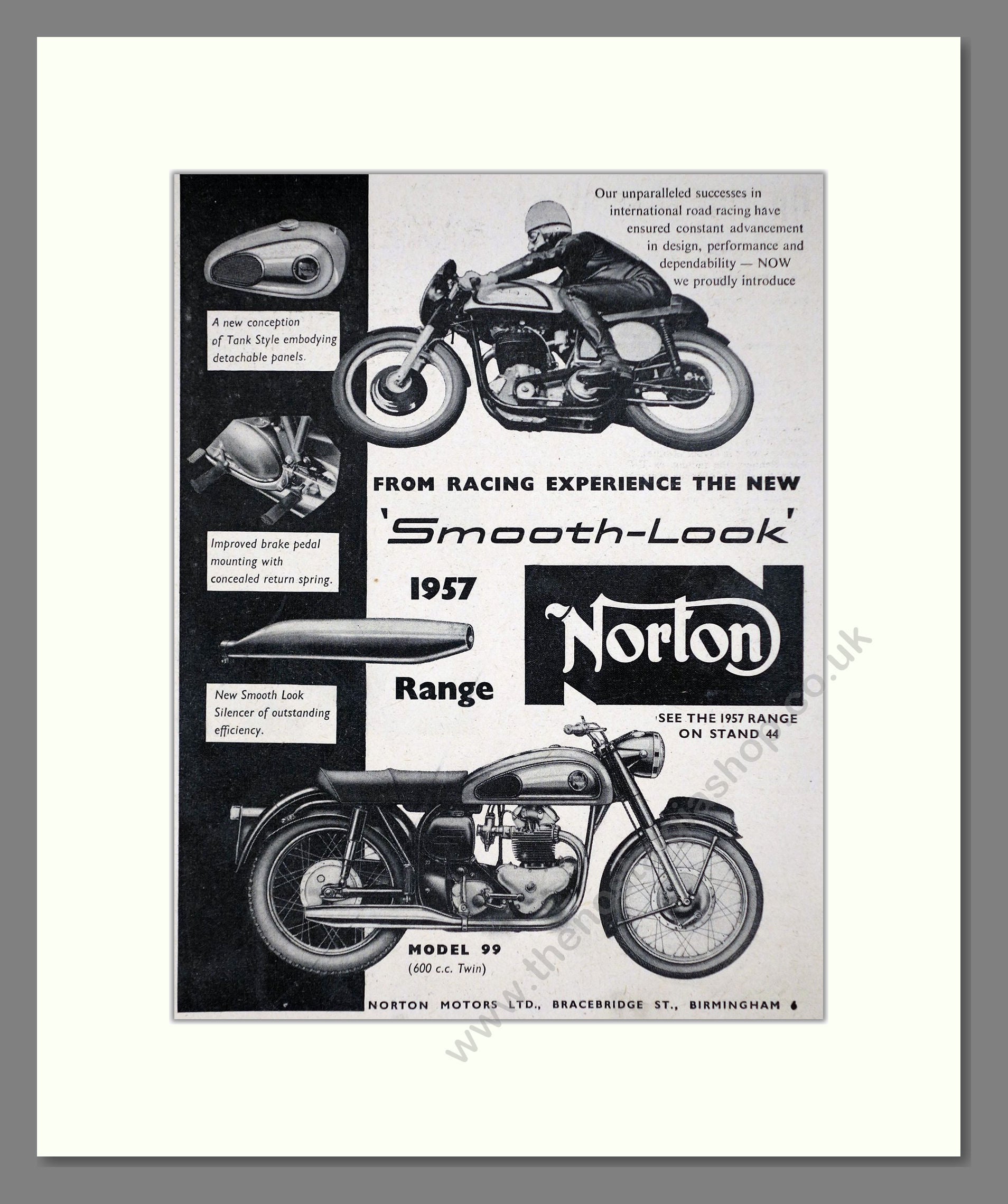 Norton - Smooth Look 99. Vintage Advert 1956 (ref AD67221)