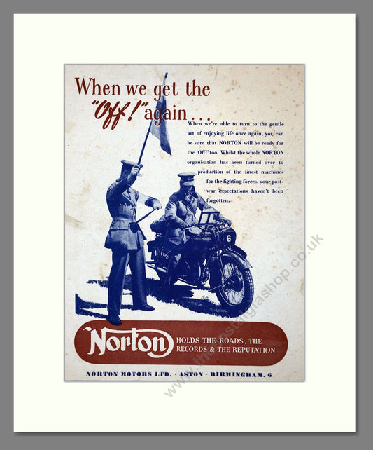 Norton - When We Get The Off Again. Vintage Advert 1944 (ref AD67226)