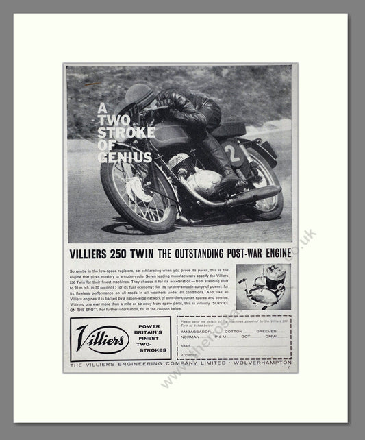 Villiers - 250 Twin Engine. Vintage Advert 1960 (ref AD67240)