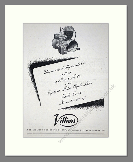 Villiers - Earls Court Show. Vintage Advert 1951 (ref AD67241)