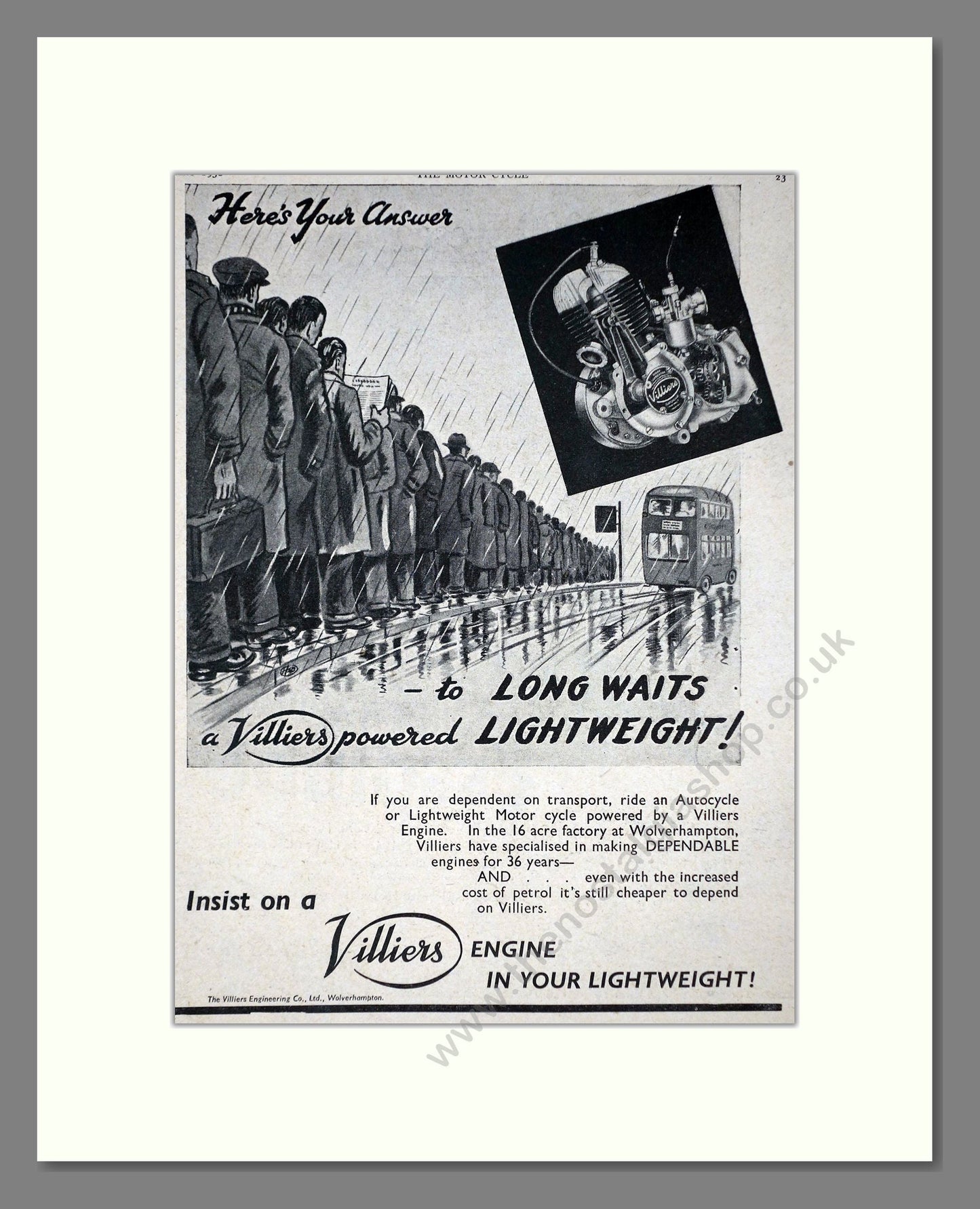 Villiers - Lightweight. Vintage Advert 1950 (ref AD67247)