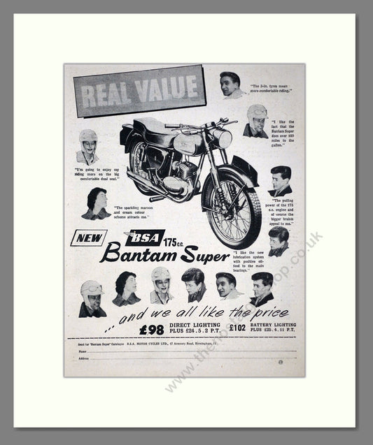 BSA - Bantam Super. Vintage Advert 1958 (ref AD67252)