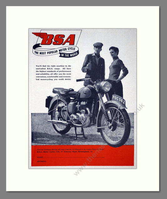 BSA - Catalogue Range. Vintage Advert 1955 (ref AD67273)