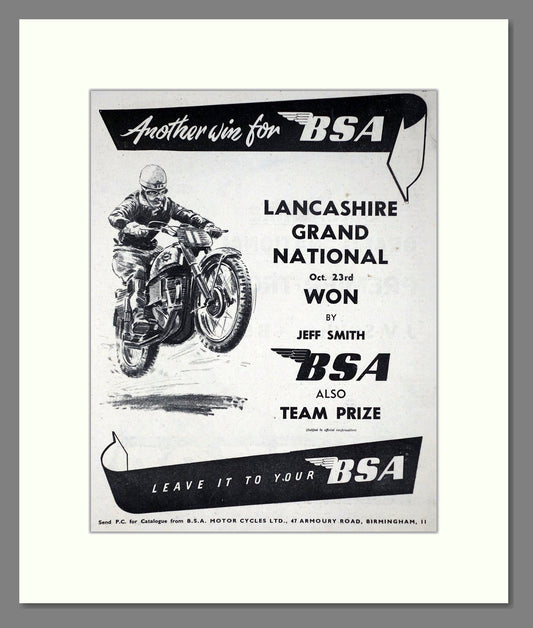 BSA - Lancashire Grand National Winner. Vintage Advert 1954 (ref AD67287)