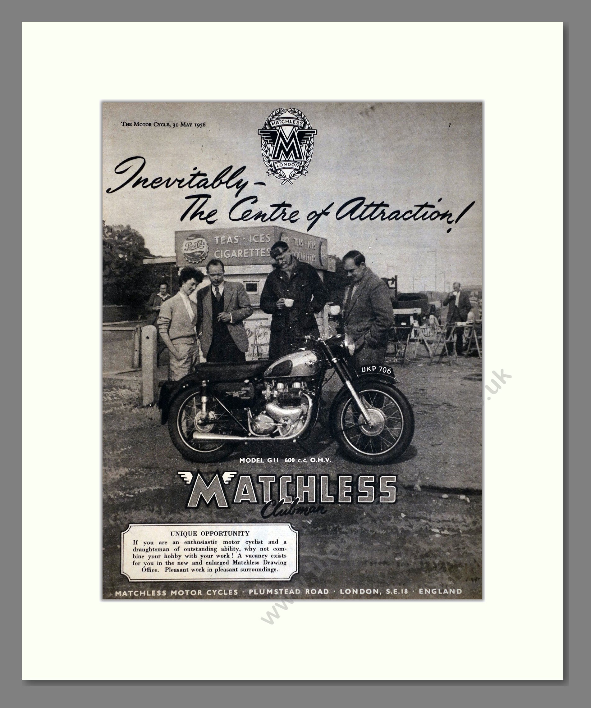 Matchless - G11. Vintage Advert 1956 (ref AD67293)