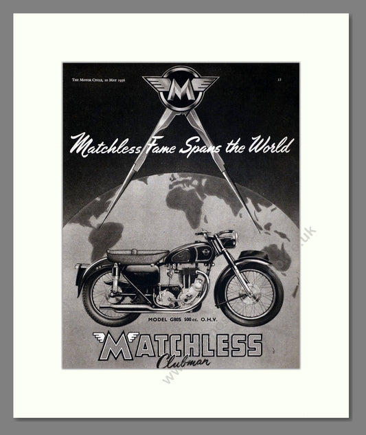 Matchless - Clubman G80 S. Vintage Advert 1956 (ref AD67300)