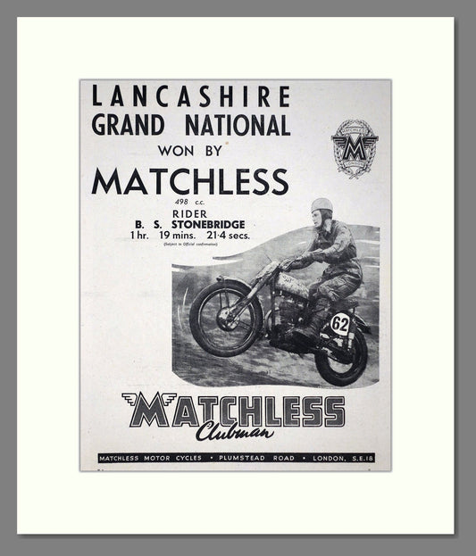 Matchless - Clubman 498 cc. Vintage Advert 1951 (ref AD67306)
