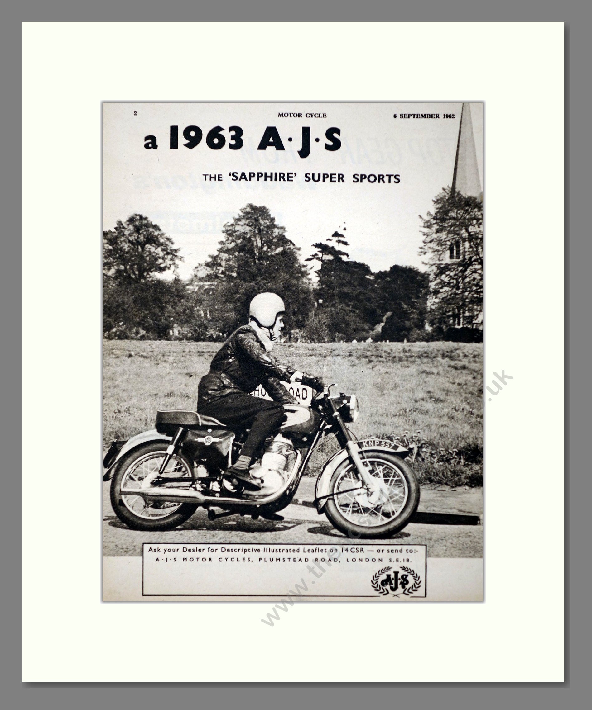 AJS - Saphire Super Sports. Vintage Advert 1962 (ref AD67308)