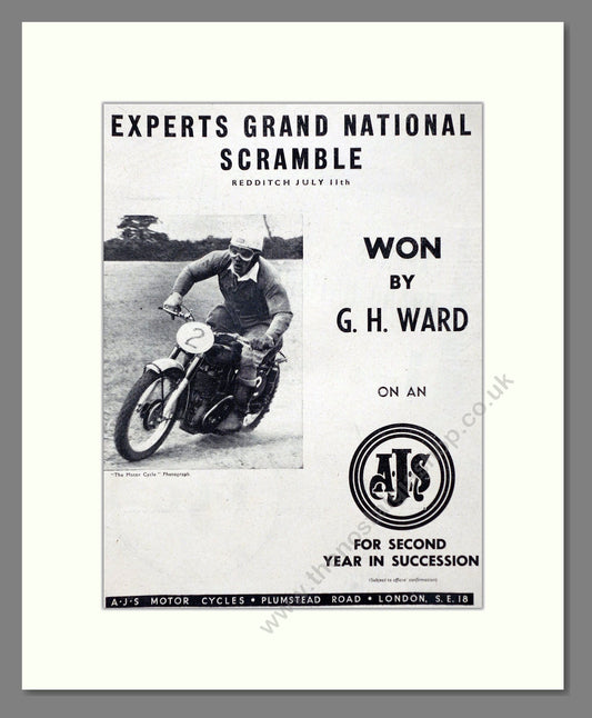 AJS - Experts Grand National Scramble Winner. Vintage Advert 1953 (ref AD67324)