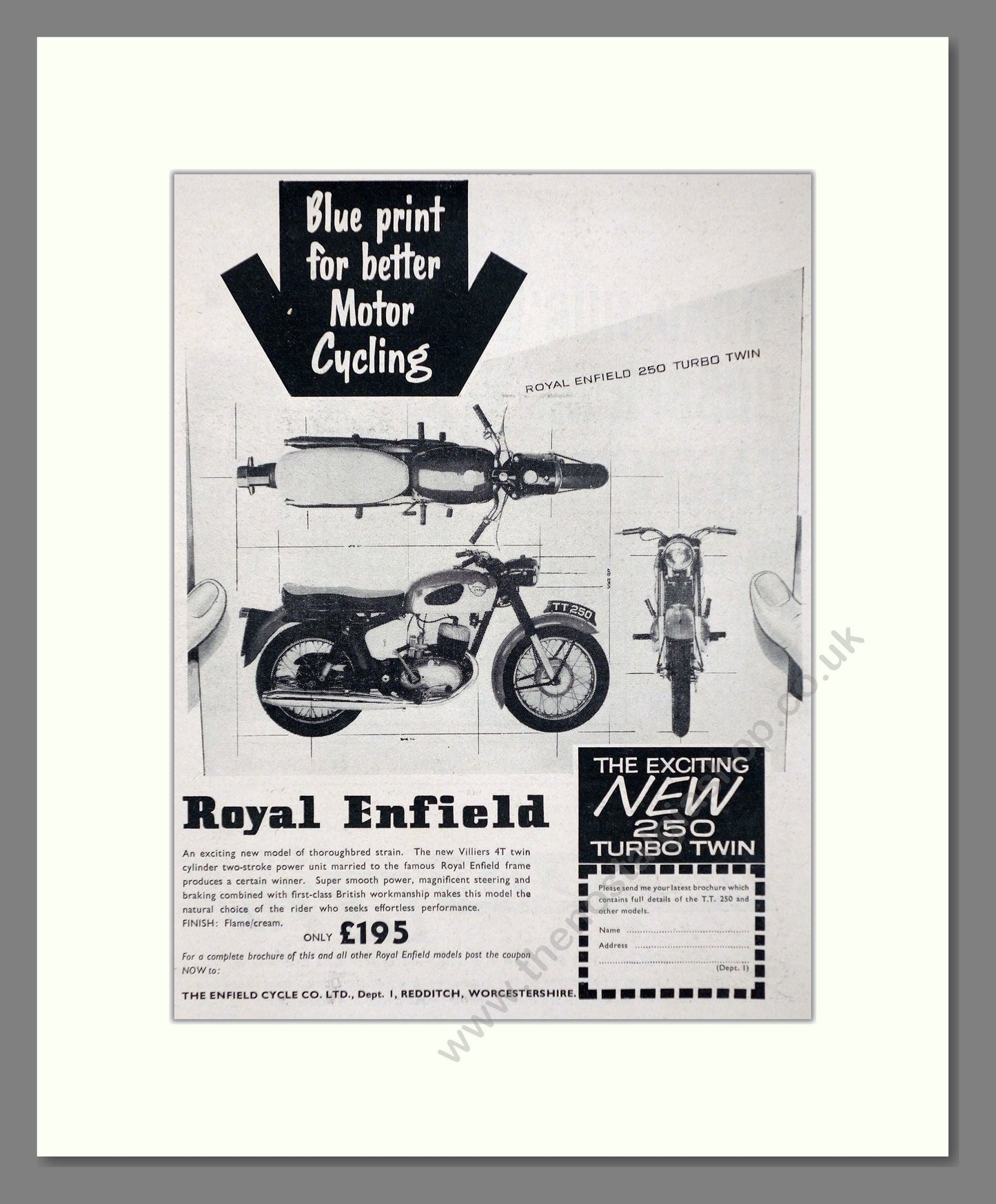 Royal Enfield - 250 Turbo Twin. Vintage Advert 1964 (ref AD67333)