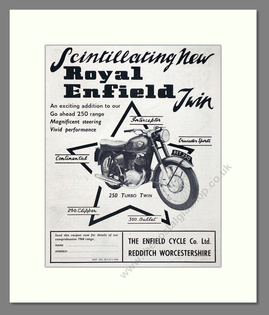 Royal Enfield - 250 Twin Range. Vintage Advert 1964 (ref AD67334)