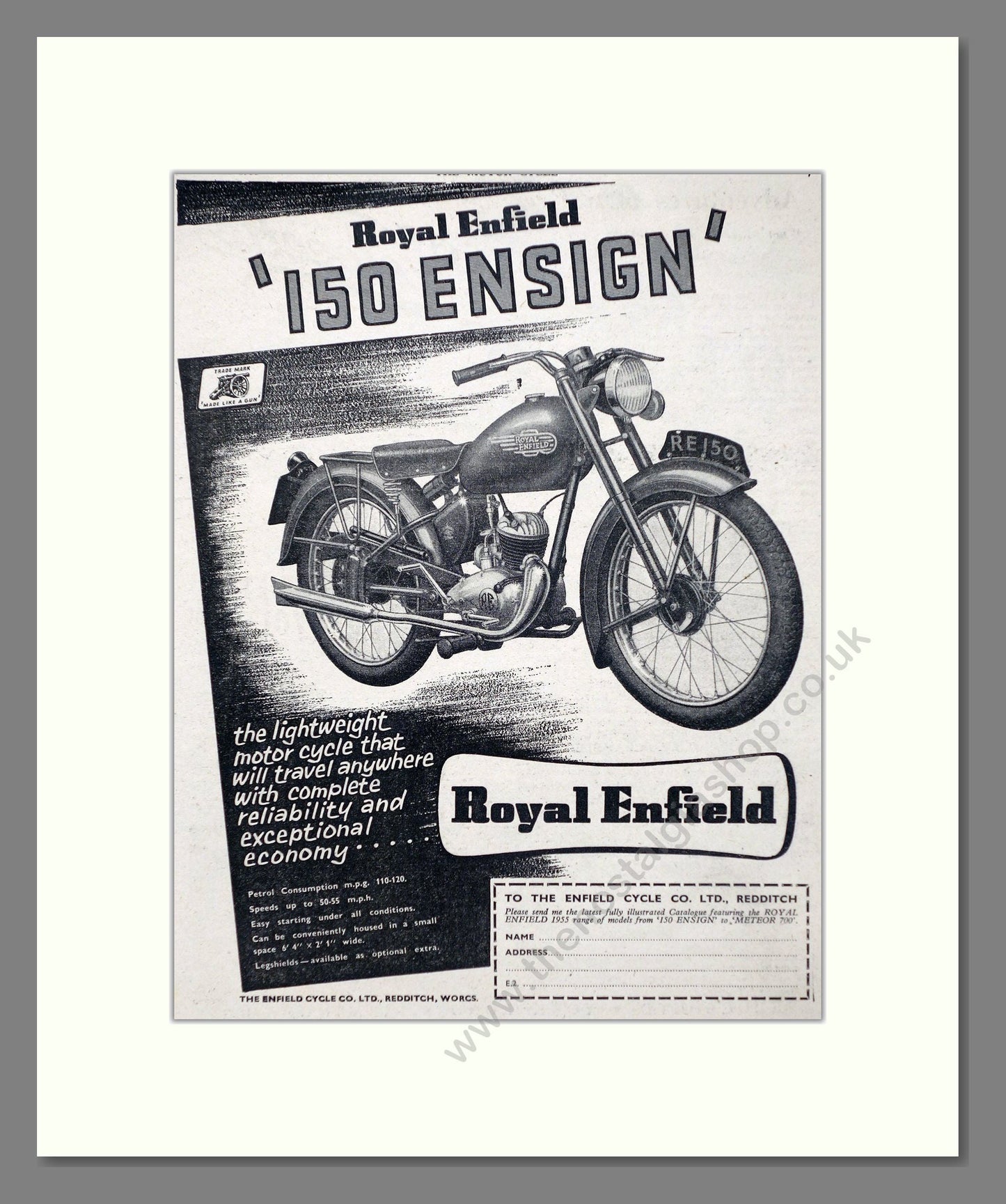 Royal Enfield - 150 Ensign. Vintage Advert 1955 (ref AD67340)