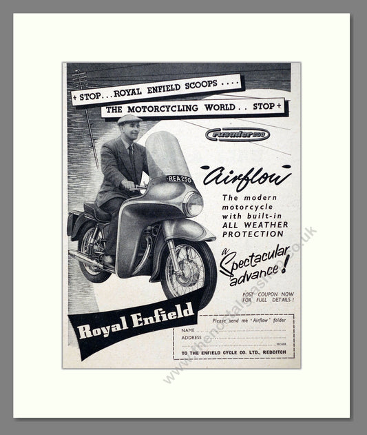 Royal Enfield - Airflow. Vintage Advert 1958 (ref AD67349)