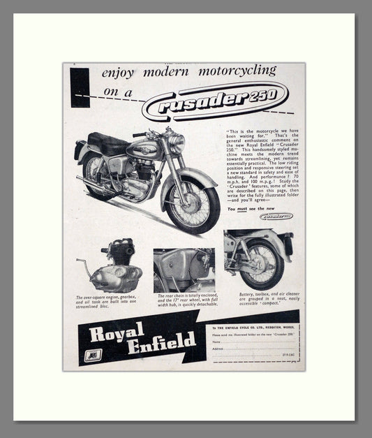 Royal Enfield - Crusader 250. Vintage Advert 1956 (ref AD67351)