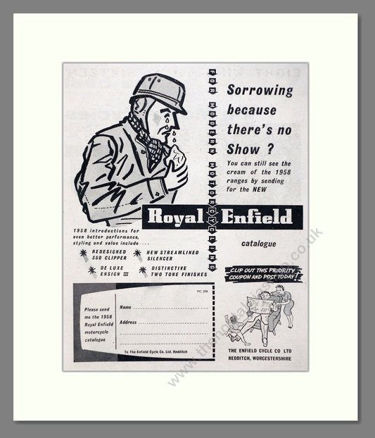 Royal Enfield - New Catalogue. Vintage Advert 1957 (ref AD67356)