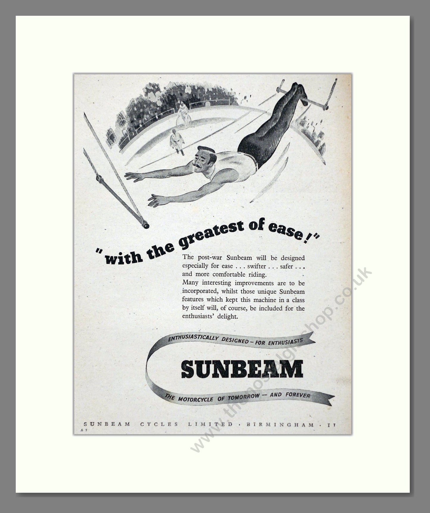 Sunbeam - With The Greatest Of Ease. Vintage Advert 1944 (ref AD67366)