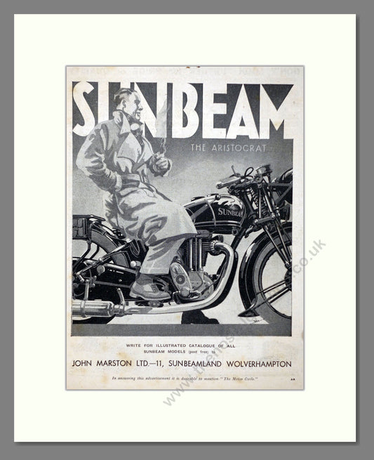 Sunbeam - The Aristocrat. Vintage Advert 1934 (ref AD67367)