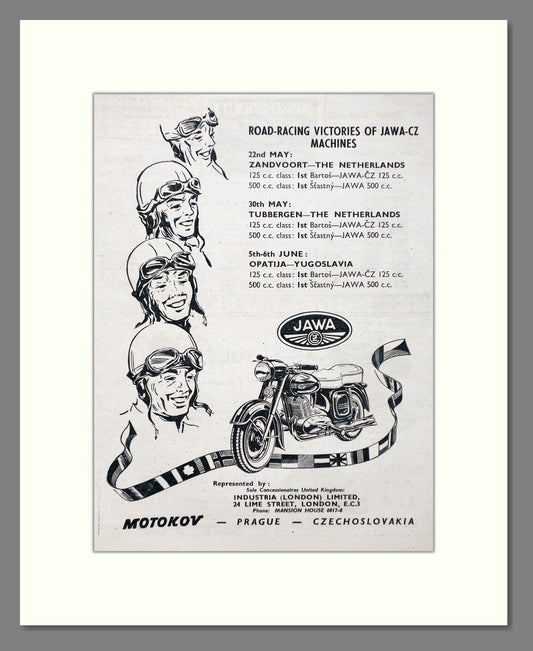 Jawa - Road Race Victories. Vintage Advert 1955 (ref AD67368)