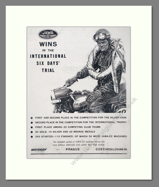 Jawa - International 6 Day Trial Winner. Vintage Advert 1955 (ref AD67369)