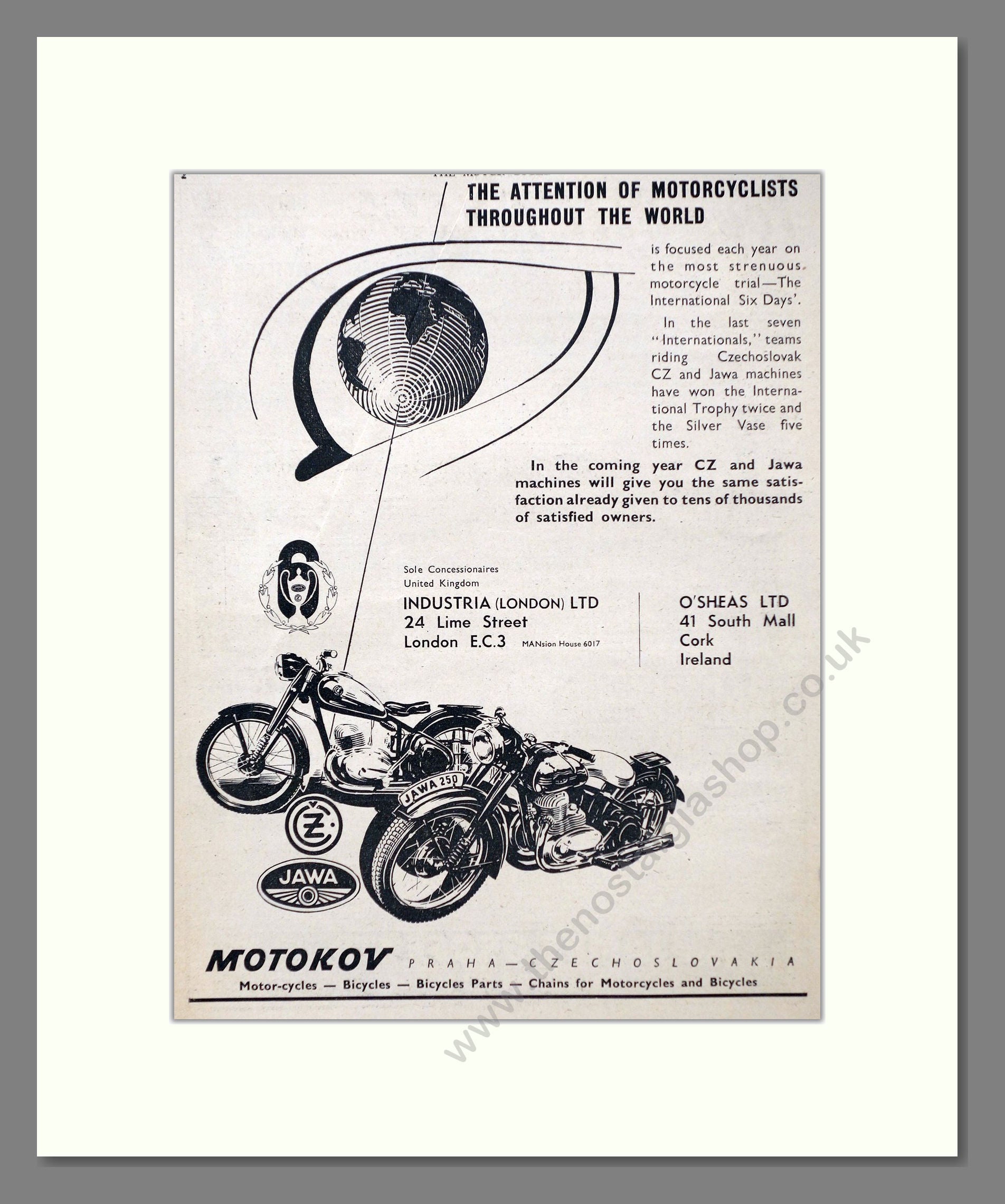 Jawa / CZ - At Motokov. Vintage Advert 1954 (ref AD67372)