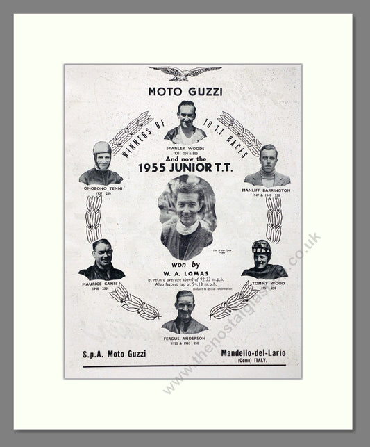 Moto Guzzi - Junior TT Winner. Vintage Advert 1955 (ref AD67391)