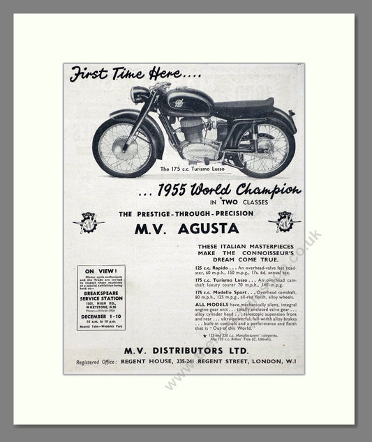 MV Agusta - Turismo Lusso. Vintage Advert 1955 (ref AD67396)