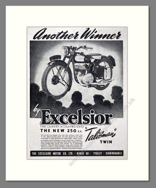 Excelsior - Talisman Twin. Vintage Advert 1950 (ref AD67402)