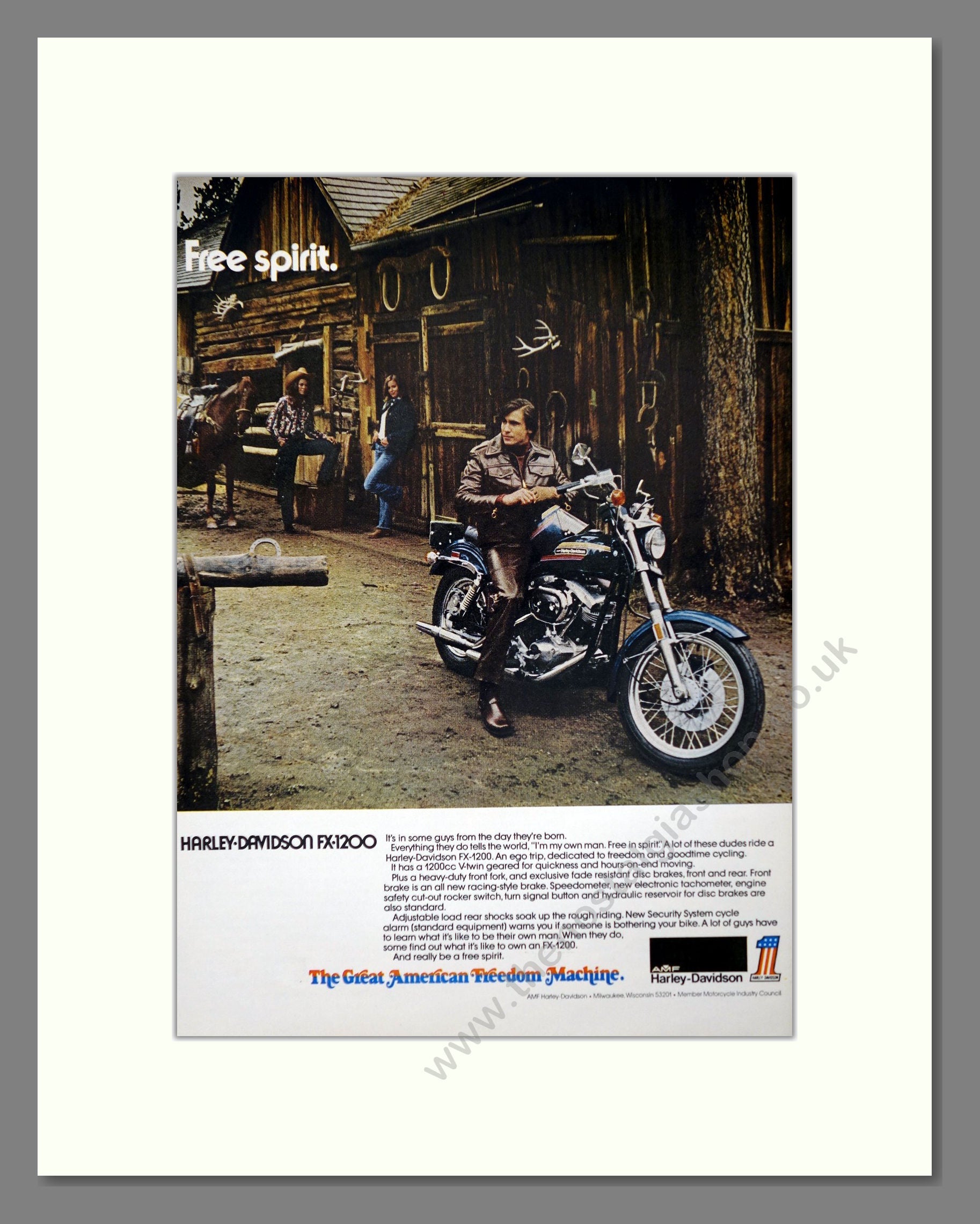 Harley-Davidson - FX-1200. Vintage Advert 1974 (ref AD67409)