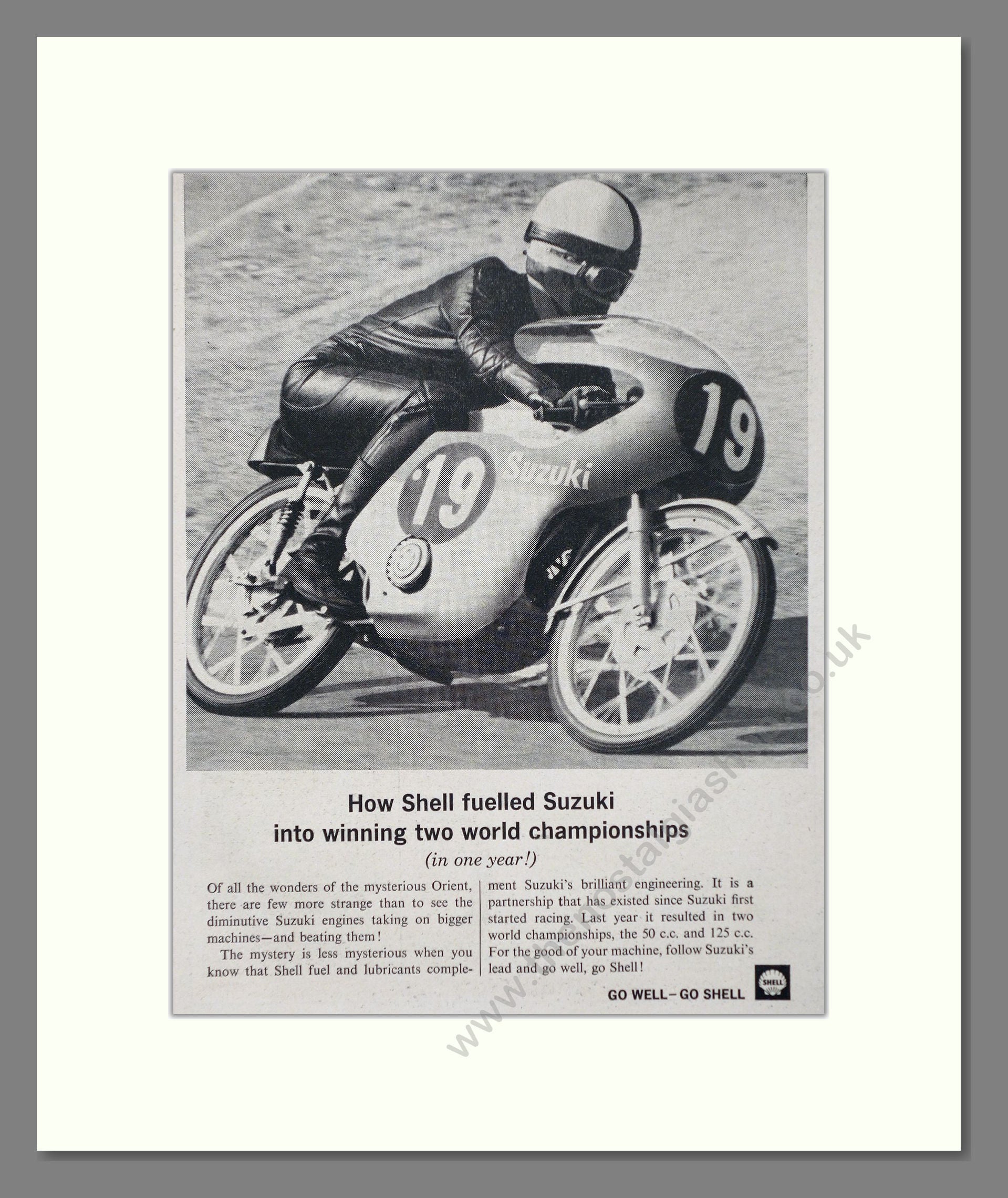 Suzuki - Double World Championship With Shell. Vintage Advert 1964 (ref AD67422)